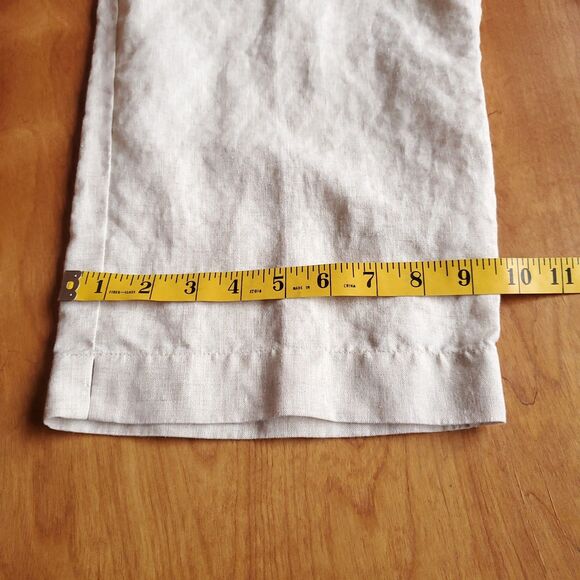Liz Claiborne Audra Capri Crop Pants Sz 10 100% Linen Beige Chino Trouser - Picture 12 of 12